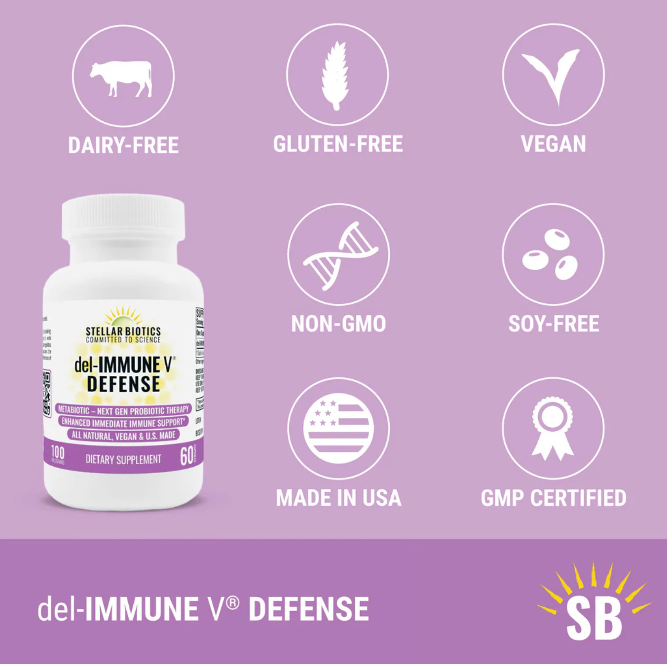 del-IMMUNE V DEFENSE – Advanced Immune Defense Formula, 120 Capsules – 2 PACK