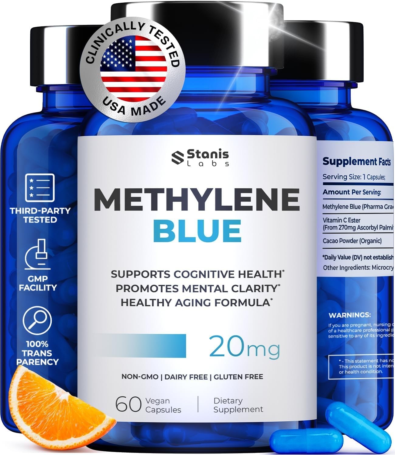 MB for Humans USP Pharma Grade 20mg Dose,60 Energy Pills For Brain Focus USA NEW