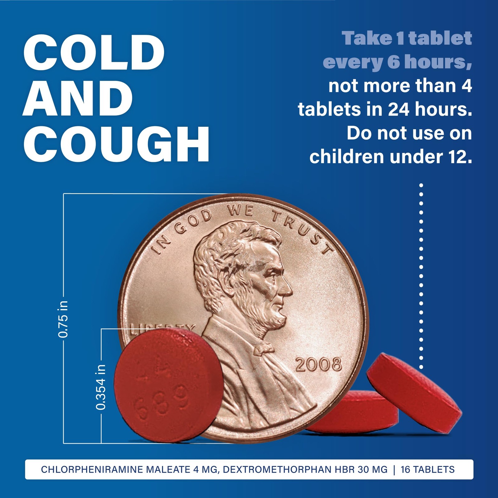 Major Cough And Cold Support Tablets For High Blood Pressure 16 Count