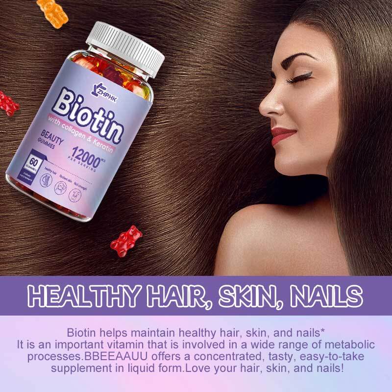 WEEM Hair Skin and Nails Gummies – Supports Healthy Hair – Vegan biotin Vitamins