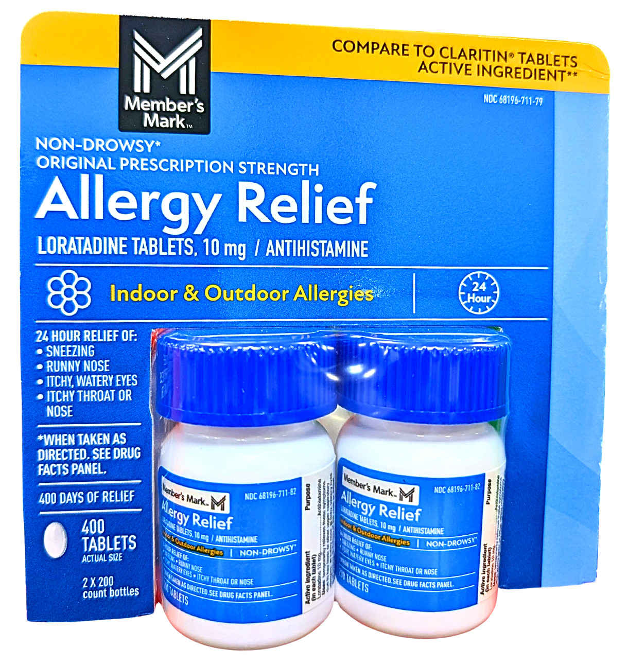 Member?s Mark Allergy Relief Loratadine Tablets 10 mg 400 Count EXP 11/2026