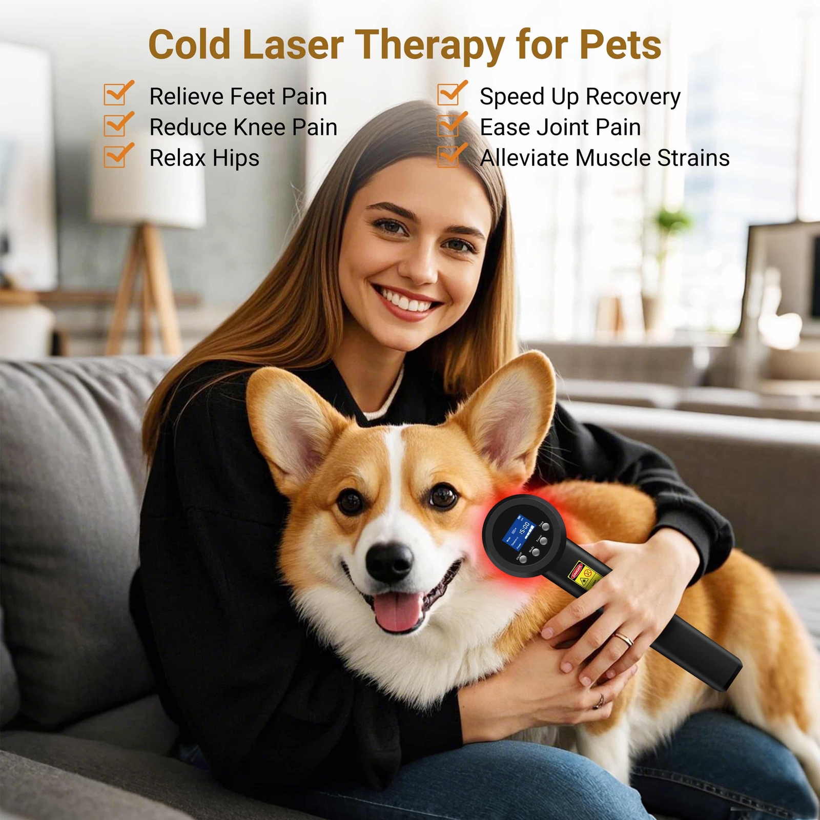 205W Super Pulsed NIR Laser Therapy 905nm*4+808nm*10+660nm*1 for Pain Relief