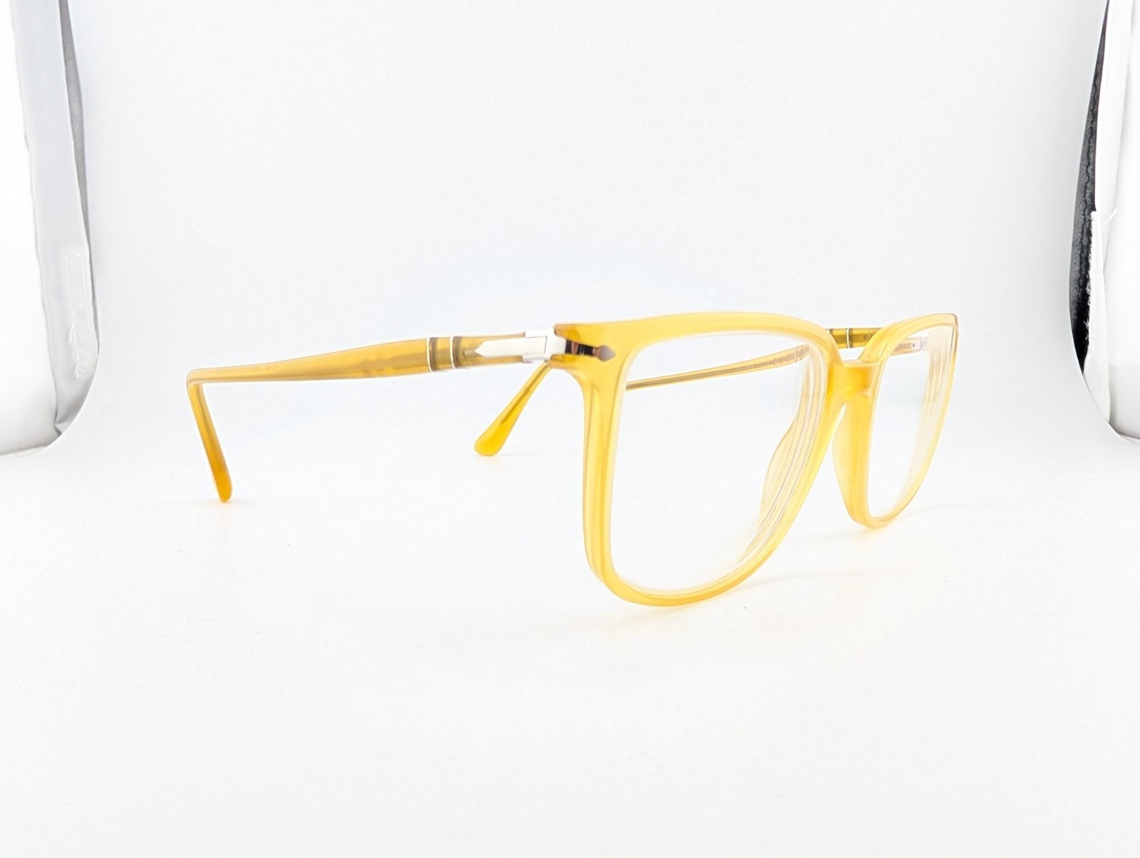 Persol Eyeglasses Frames Only, 3275-V 204 Miele 52-18-145, Yellow, Made in Italy