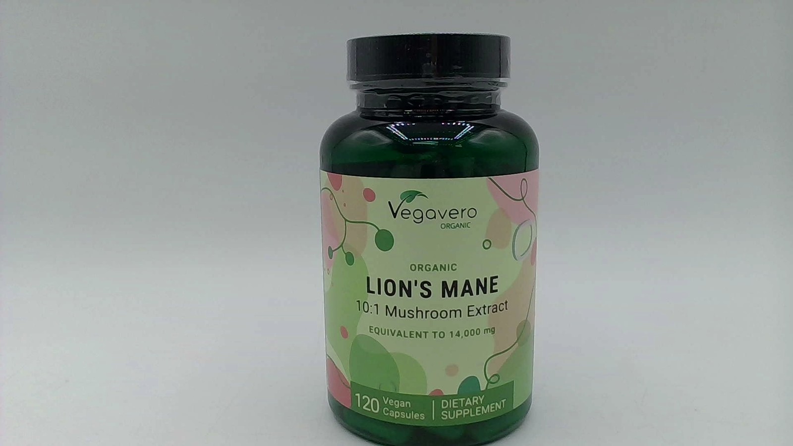 Vegavero Organic Vegan Lion’s Mane Mushroom Extract 14000mg 120 Capsules- EXP:02