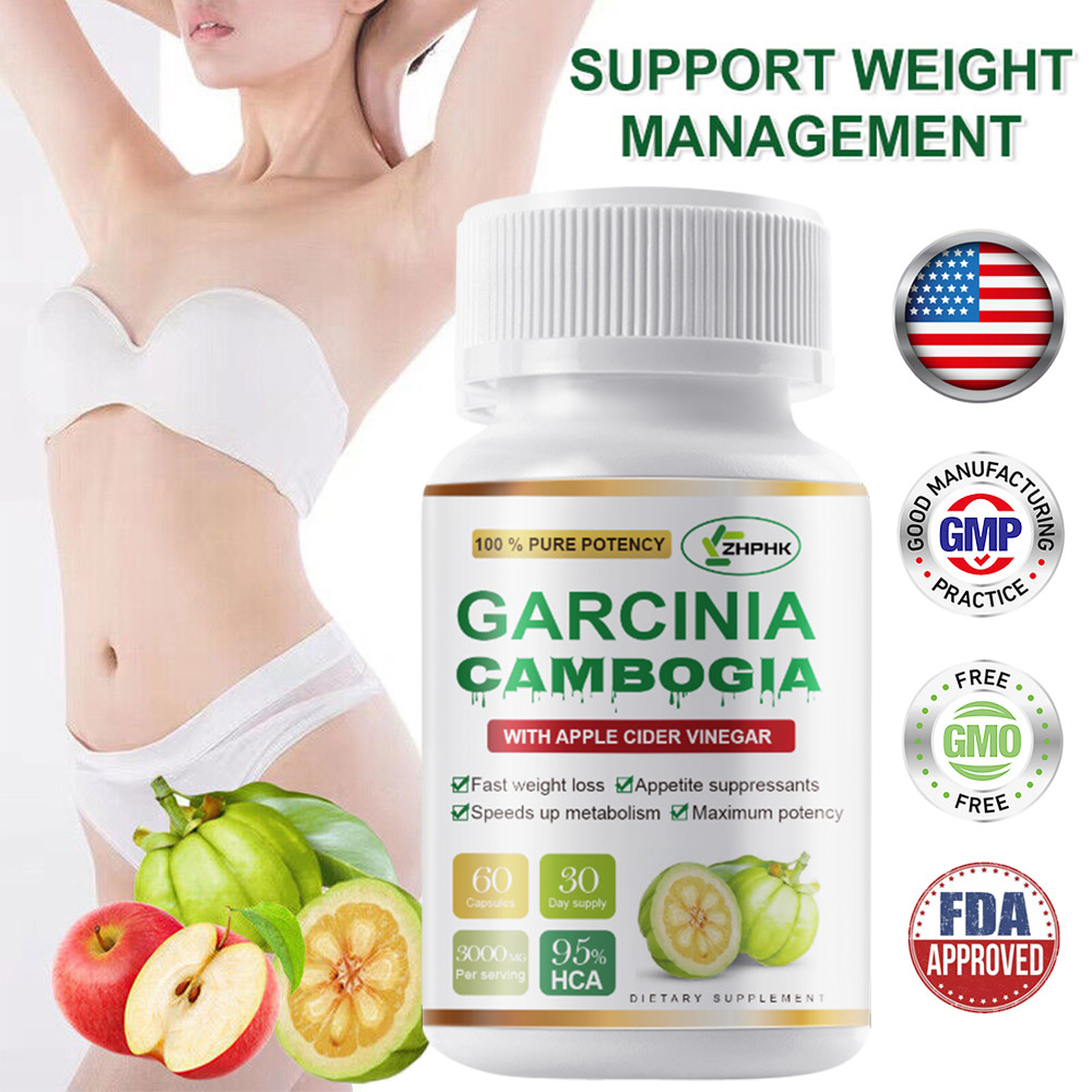 Garcinia Cambogia + ACV 3000mg – Premium Fat Burning 95% HCA,Natural Weight Loss