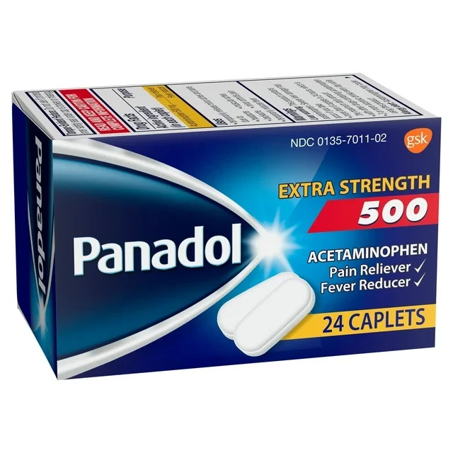 (2 pack) Panadol Extra Strength Caplets, Pain Reliever & Fever Reducer – 24ct