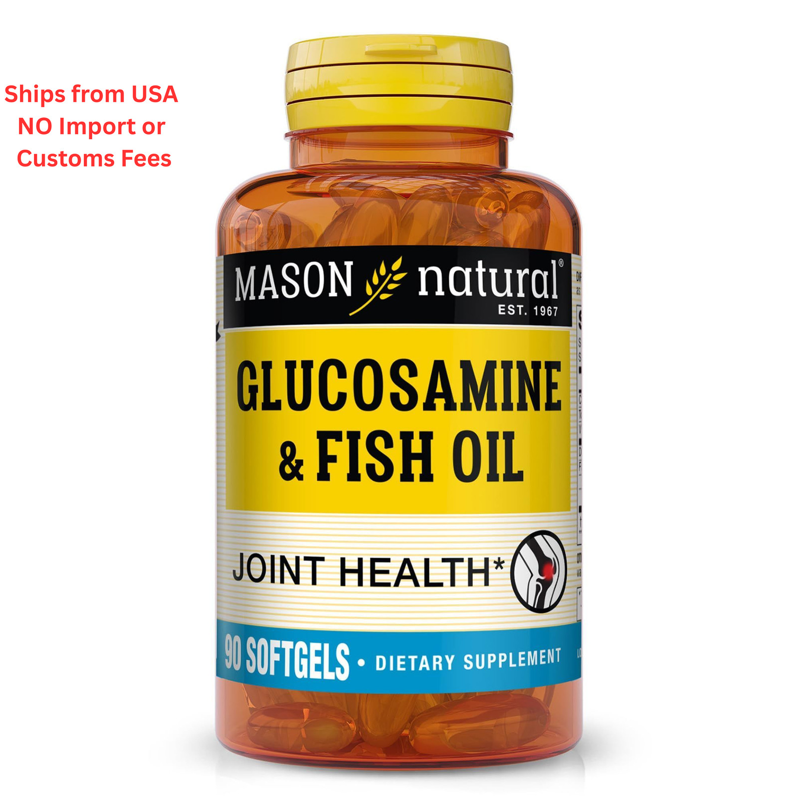 MASON NATURAL Glucosamine & Fish Oil 90 Count (Pack of 1), No Color