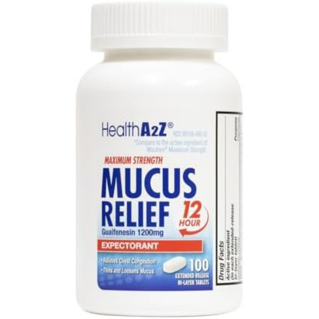 Mucus Relief | Guaifenesin 1200 Mg | NO Benzene |100 Tablets | Maximum Strengt