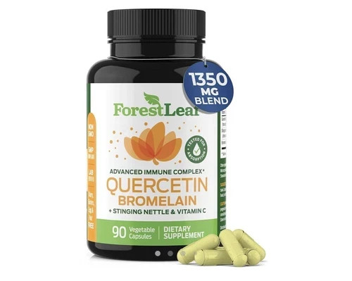 Foreat Leaf Quercetin 1350mg Bromelain Stinging Nettle Vitamin C 90Caps