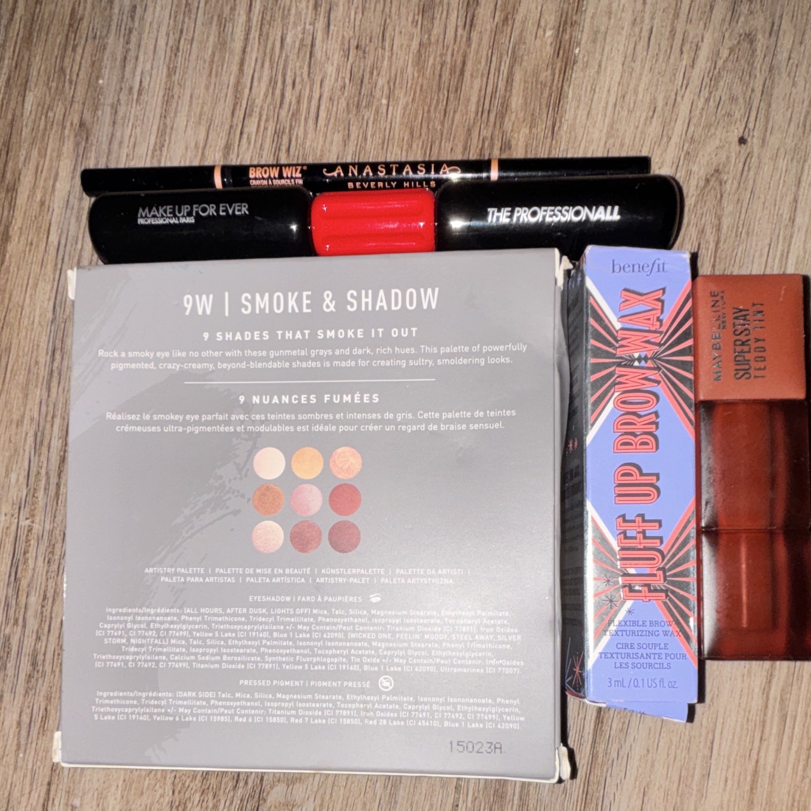 Assorted Makeup Lot Full Size Morphe 9W Palette, Brow Wiz, POREfessional, Tint