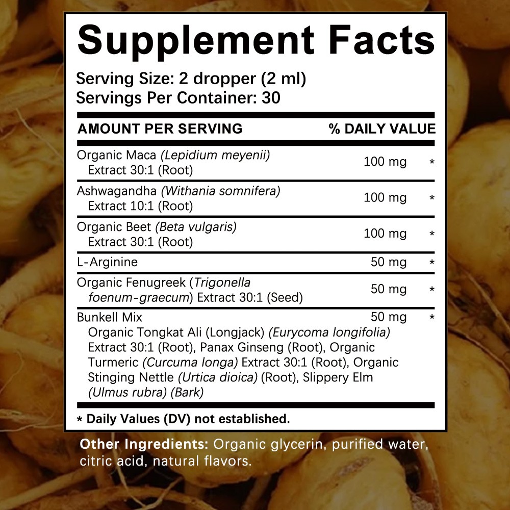 Maca Root Liquid Drops With Muscle Recovery Enhances Vitality And Immune Health