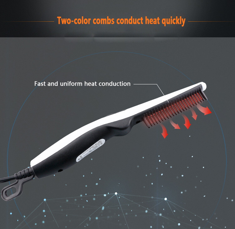 Beard Straightener Brush for Men Ceramic & Ionic Hair Anti-Scald Hot Comb Gift