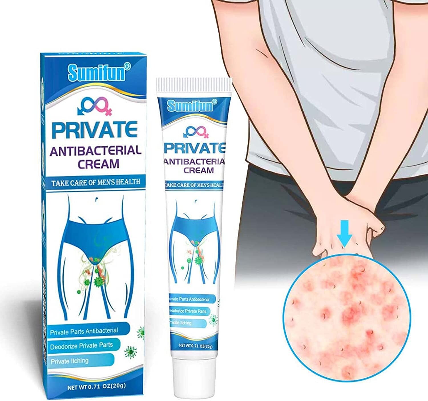 Men’s Private Antibacterial Cream Deep Repair External Use Itching Cream