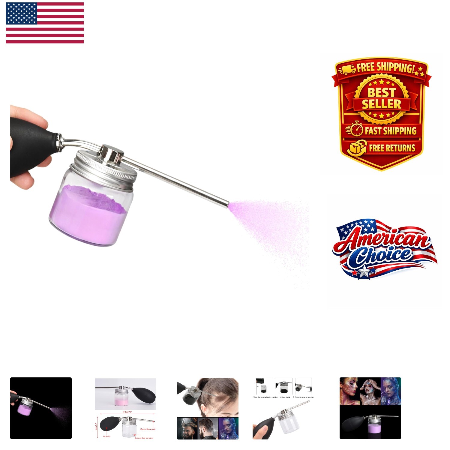 Lightweight Stainless Steel Powder Applicator – Ideal for Hair Loss Solutions
