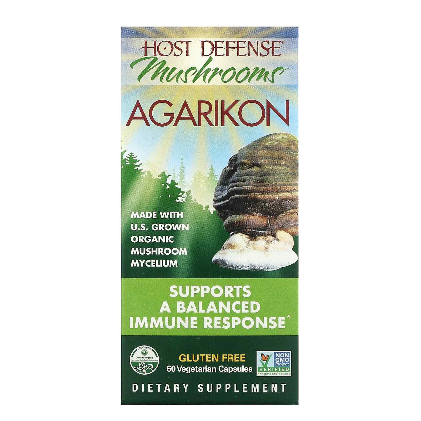 Host Defense Agarikon Capsules – Immune System Support Supplement – Mushroom Sup