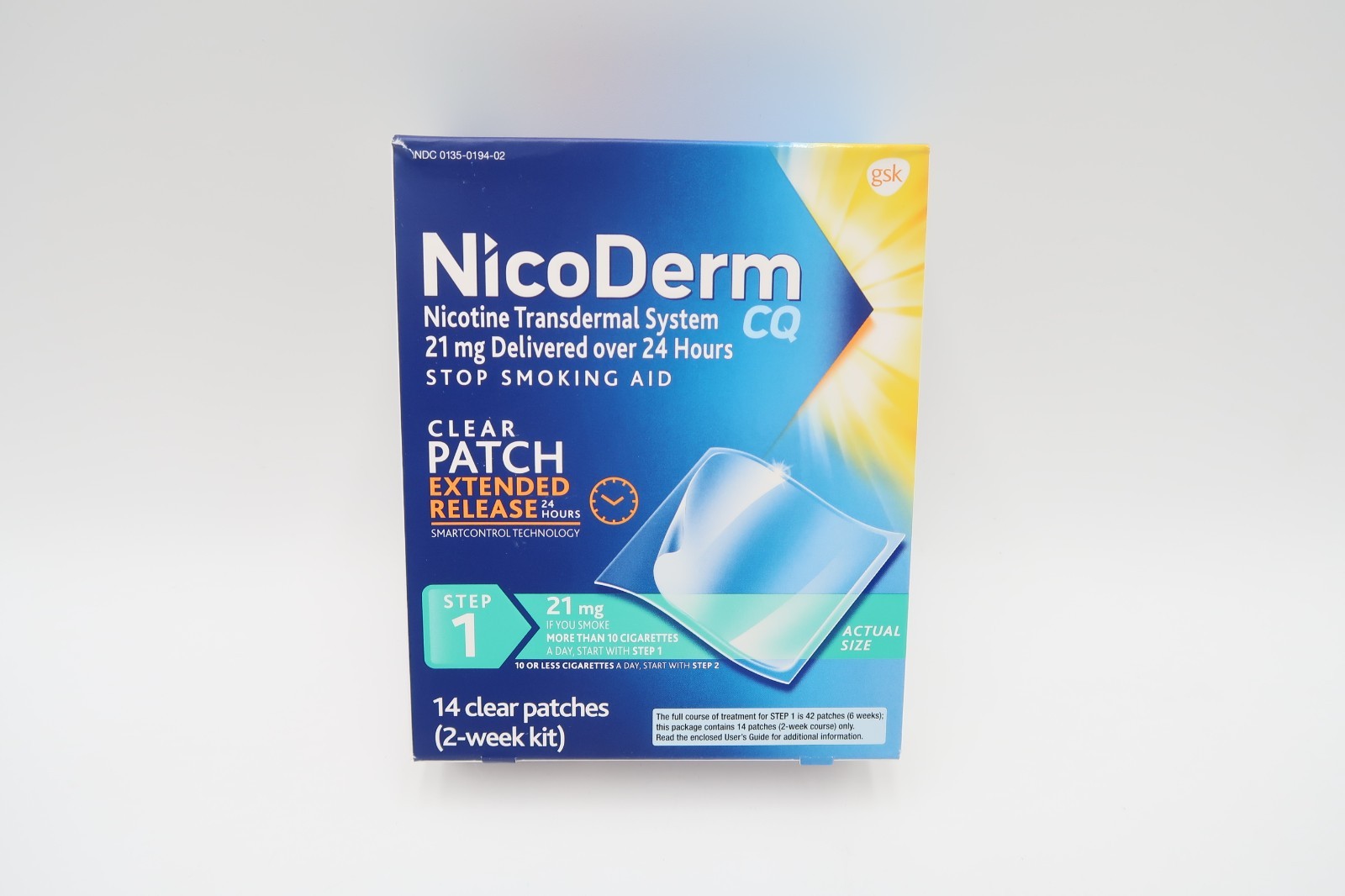 New Nicoderm CQ Nicotine Patches 2-week kit – 14 Patches – 21mg – Exp 02/2028