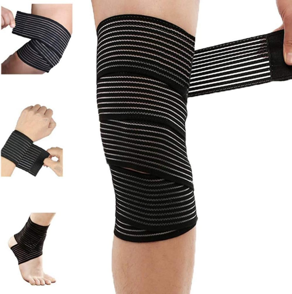 Extra Long Elastic Knee Wrap Compression Bandage Brace Support for Legs, Plantar