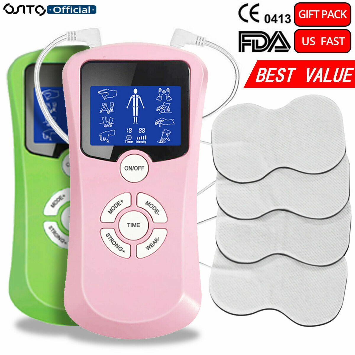 TENS Unit Electronic Pulse Massager Muscle Stimulator With Therapy Pain Relief