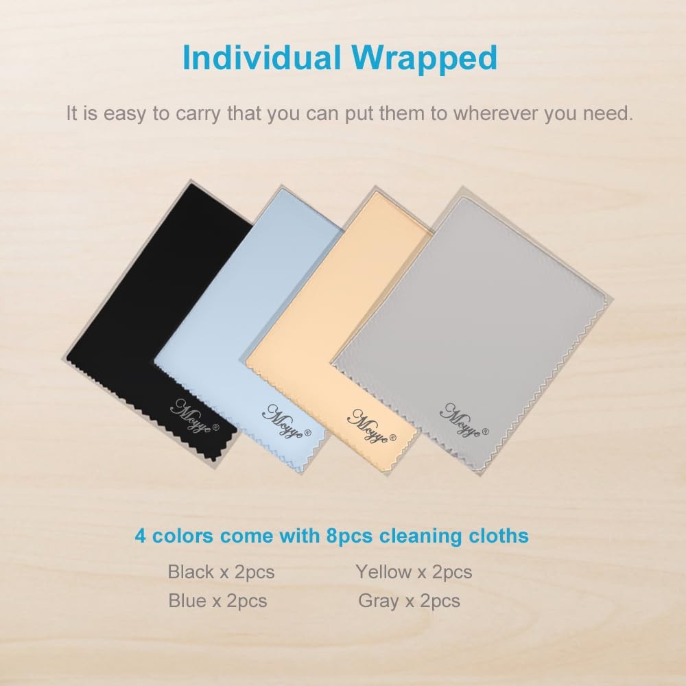 8 PCS Eyeglass Microfiber Cleaning Cloth for Glasses, 6 x7 in Cleaner | Premium