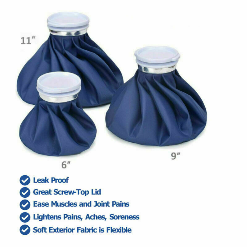 3 Pack [11″ 9″ 6″] Reusable Ice Bags for Injuries with a Adjustable Wrap Hot
