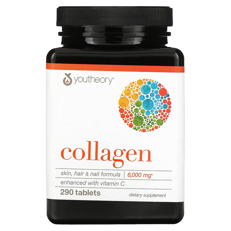 Youtheory, Collagen, 6,000 mg, 290 Tablets Skin Hair & Nail Formula + Vitamin C
