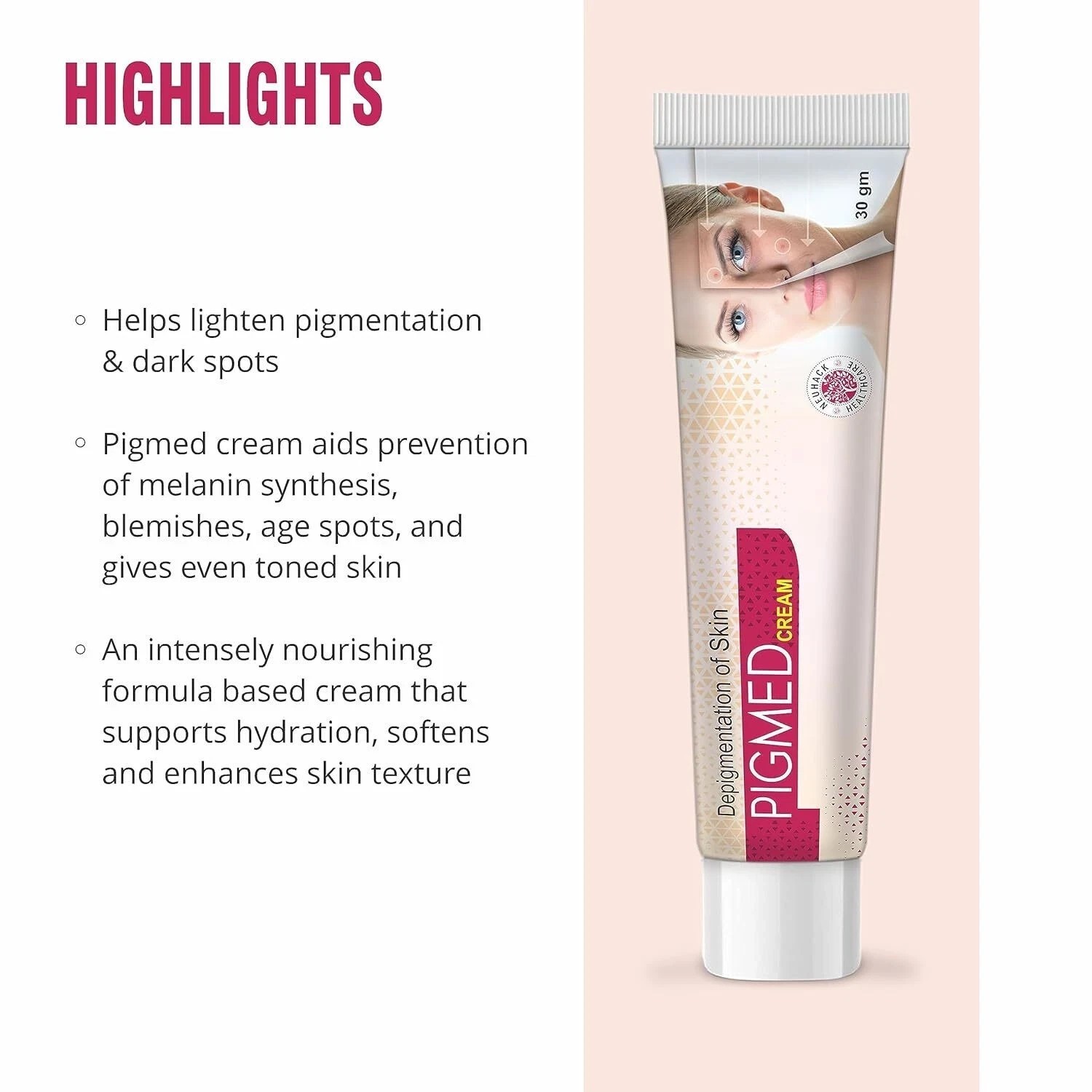 Neuhack Pigmed De Pigmentation cream for Dark spots, Acne scars, Pimple marks