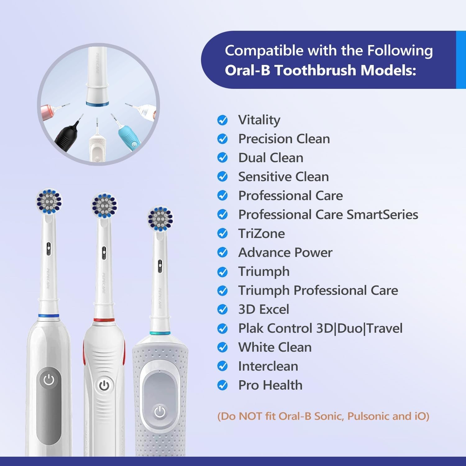 8 Pack Oral-B Braun Compatible Replacement Brush Heads Electric Toothbrush