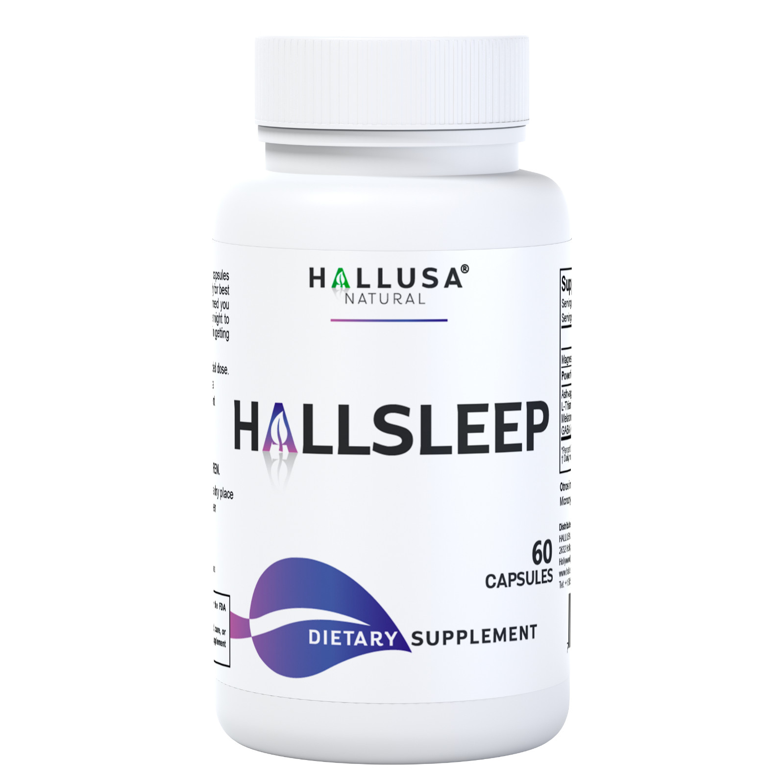HALLSLEEP Support with Ashwagandha, Melatonin, Calm Magnesium & Relaxium Aid x60