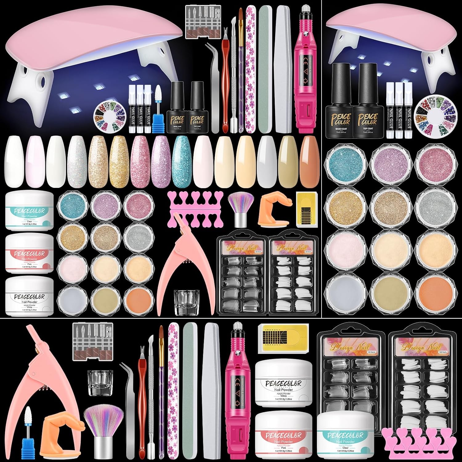 All-In-One Acrylic Nail Extension Kit For DIY Home Manicure Beginners