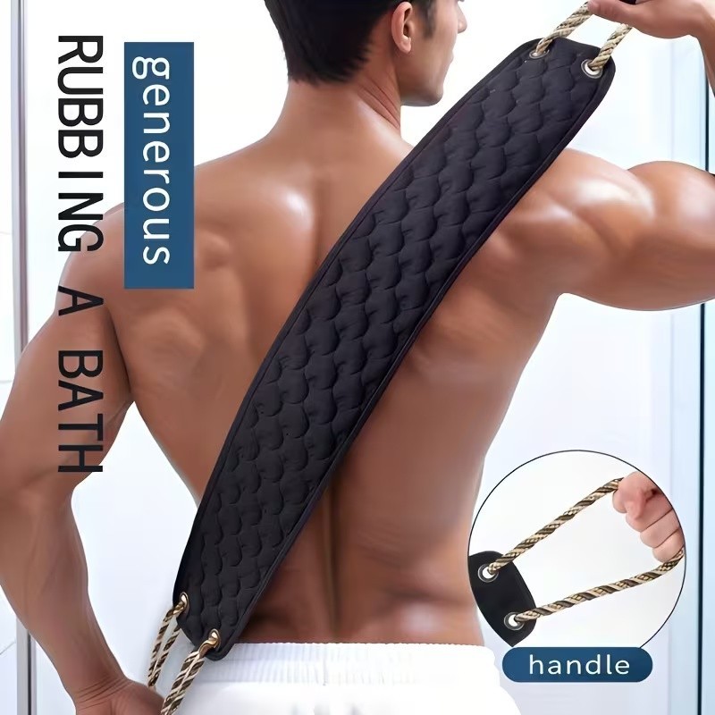 Exfoliating Back Scrub Towel Long Handle Durable Shower Body Bath Cleaning Tool