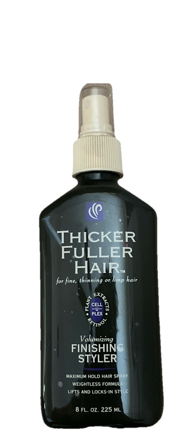 THICKER FULLER HAIR VOLUMIZING FINISHING STYLER SPRAY 8 OZ MAXIMUM HOLD