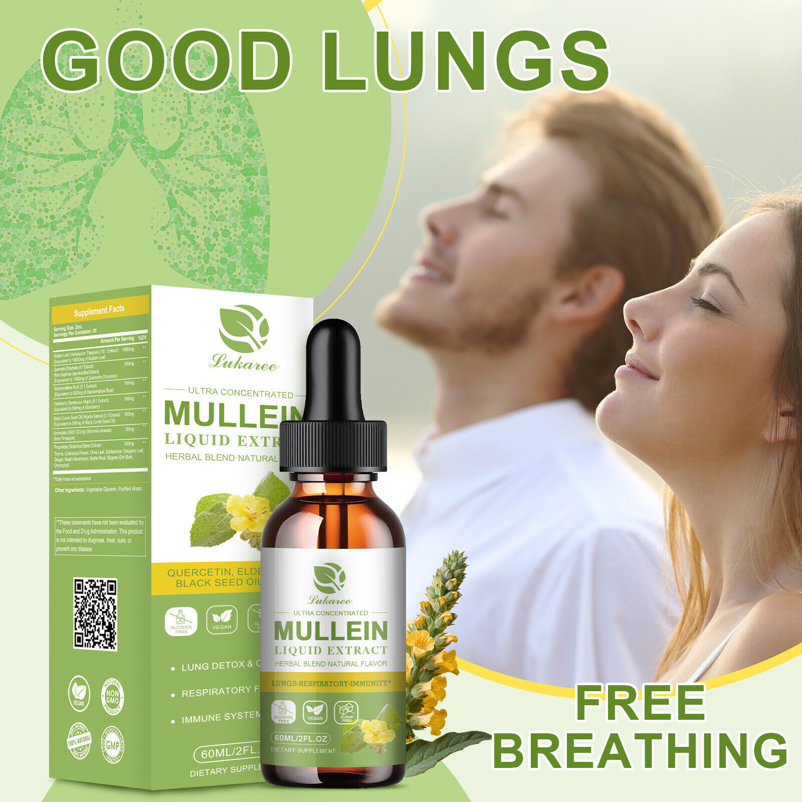 Natural Mullein Drops Mullein Leaf Tea For Lung Cleanse Respiratory Health