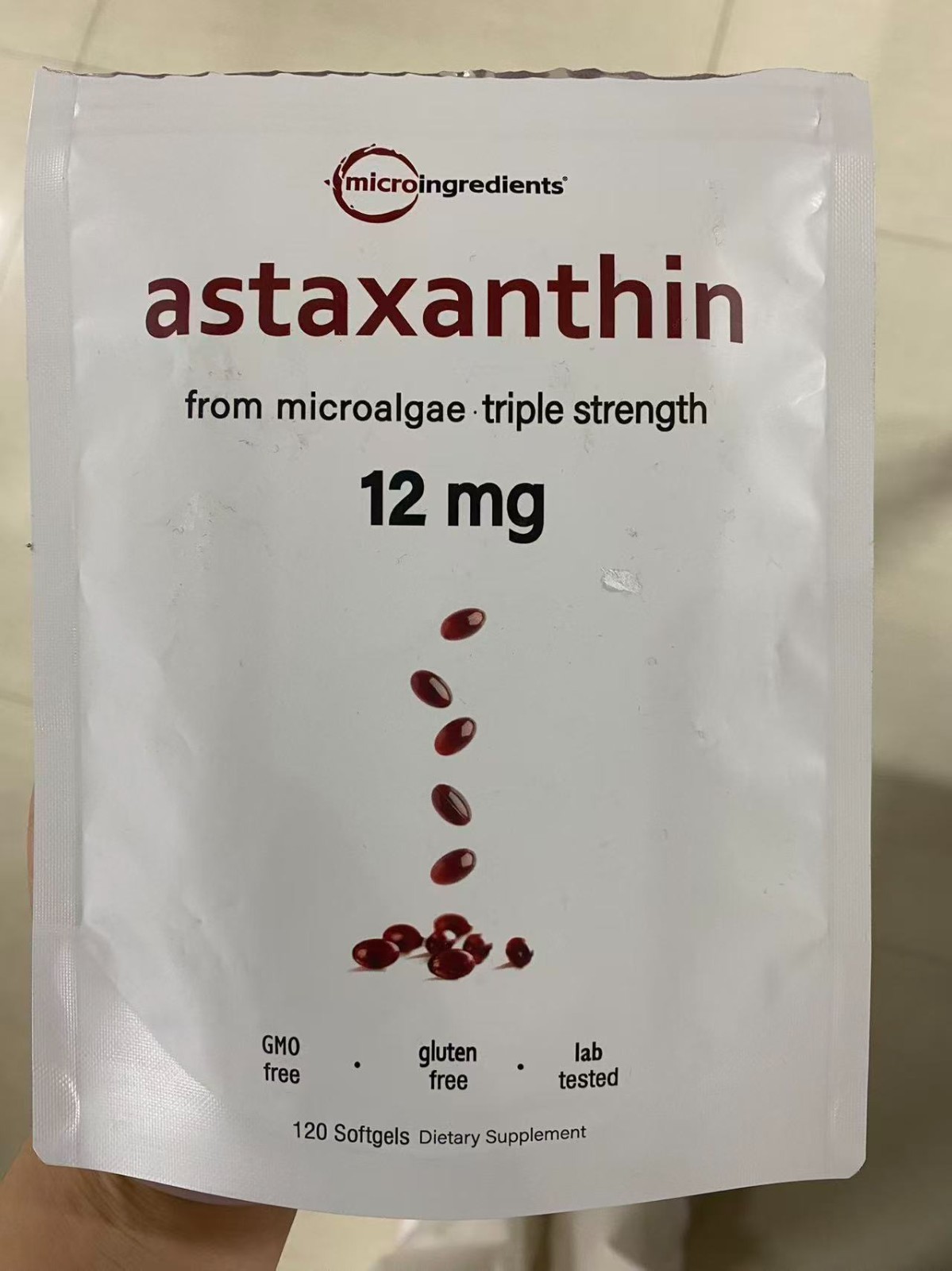 3 PACK Astaxanthin 120 Softgels 12mg – Supports Eye Health and Joint Health.