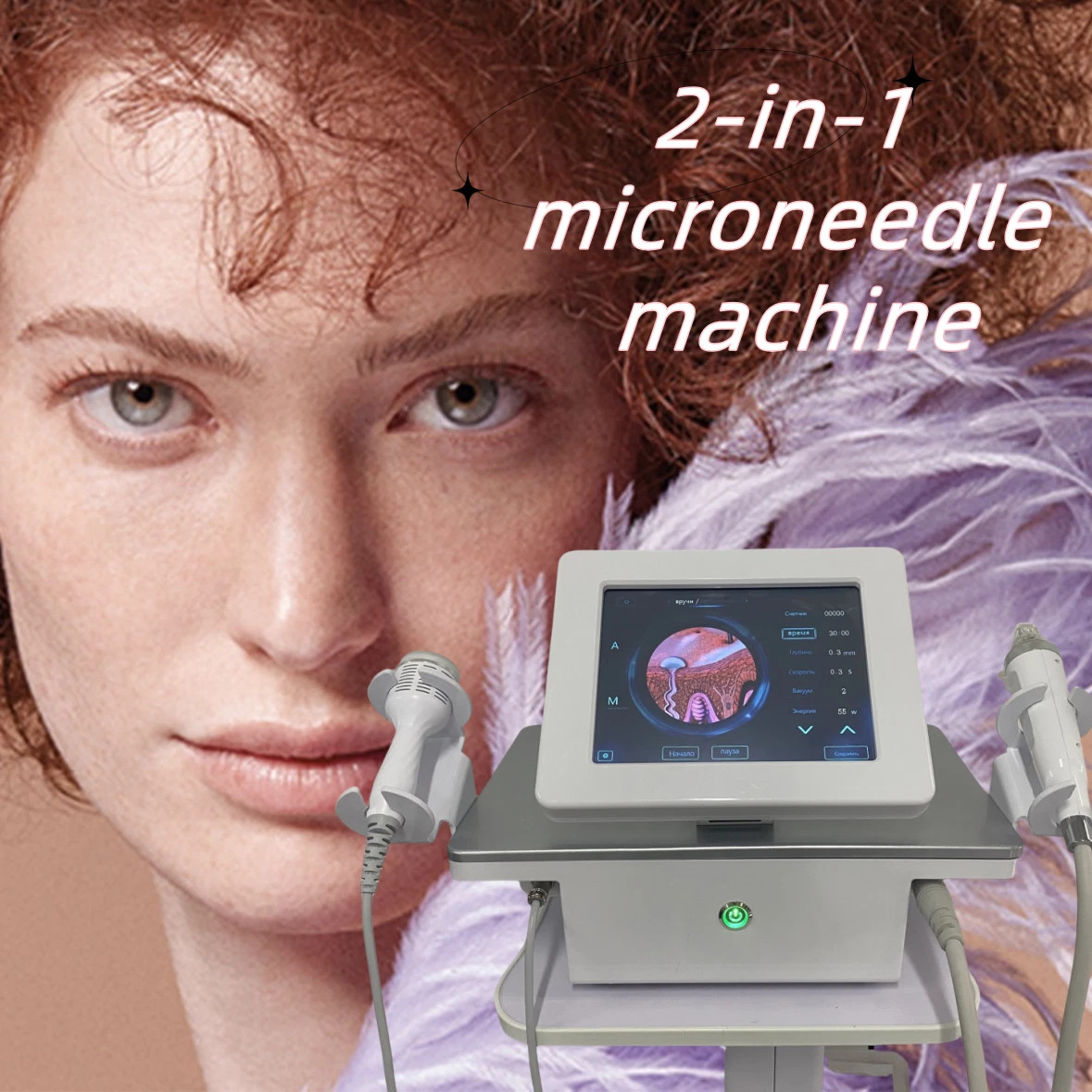 2in1 RF Micro-n-eedle Machine Cold Hammer Anti Scars Spot Wrinkle Removal Beauty