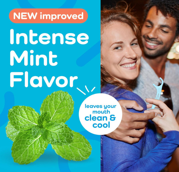 Plackers® Twin Line® Floss Picks with Tuffloss® Fiber & FlipPick®, Intense Mint,
