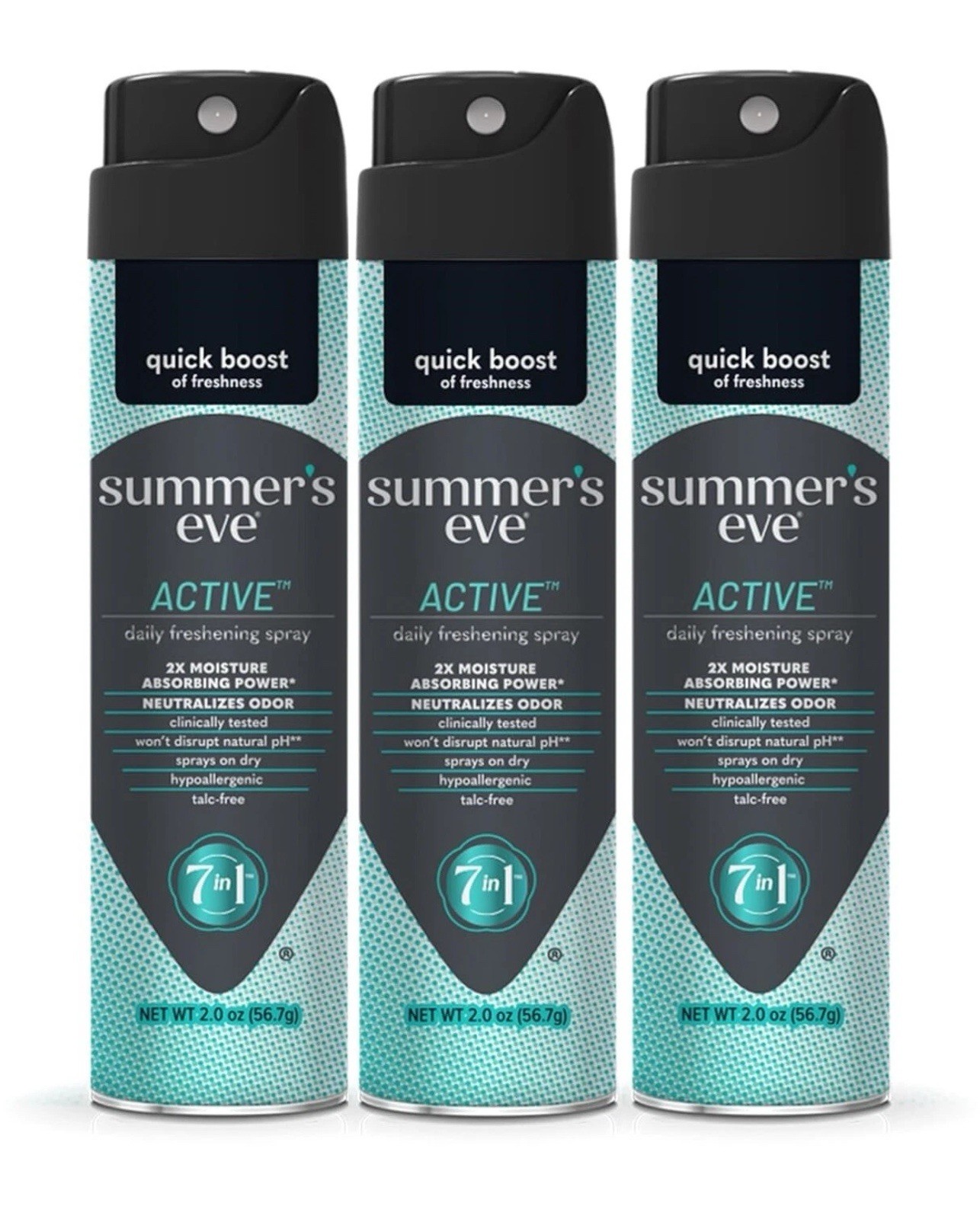 3 PACK of Summer’s Eve Active Daily Performance Feminine Spray, 2 oz / 56.7g