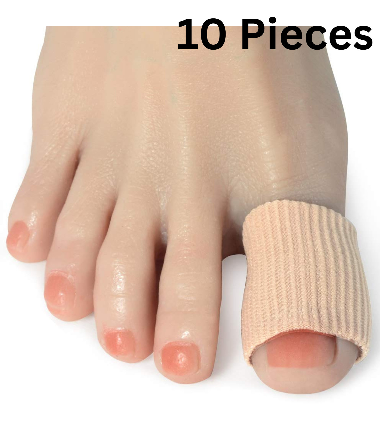 10 PCS Large Cuttable Toe Tubes Sleeves Elastic Silicone Gel Relief Protectors