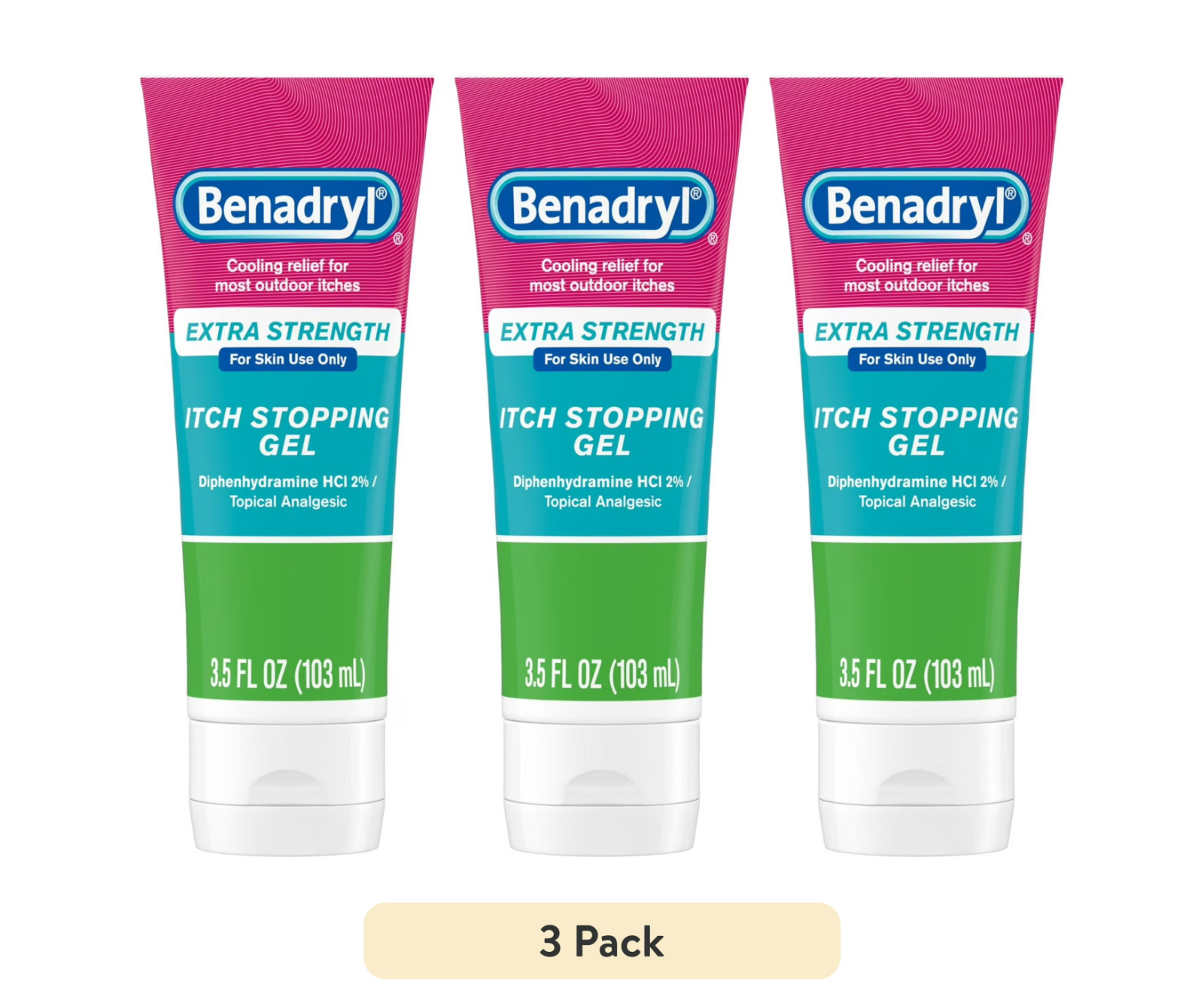 Benadryl Extra Strength Anti-Itch Topical Analgesic Gel, 3.5 fl. oz (3 pack)