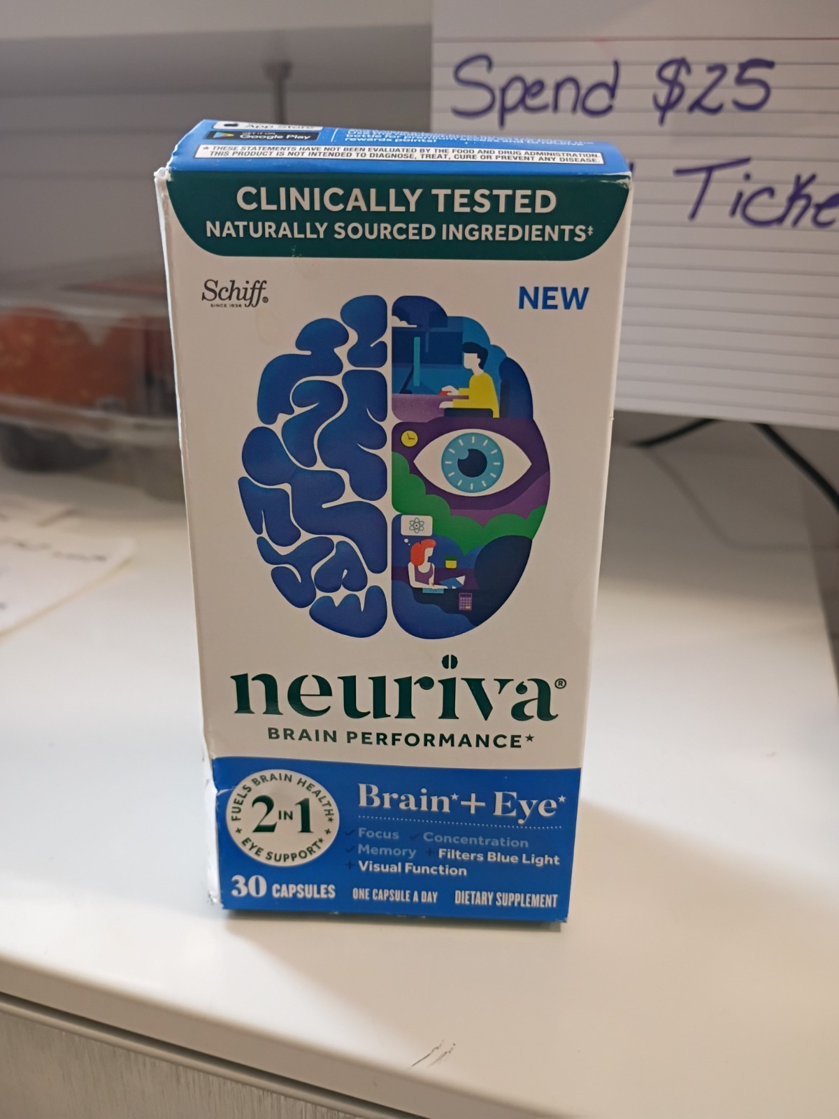 Neuriva Brain and Vision Supplement Tablet – 30 Capsules