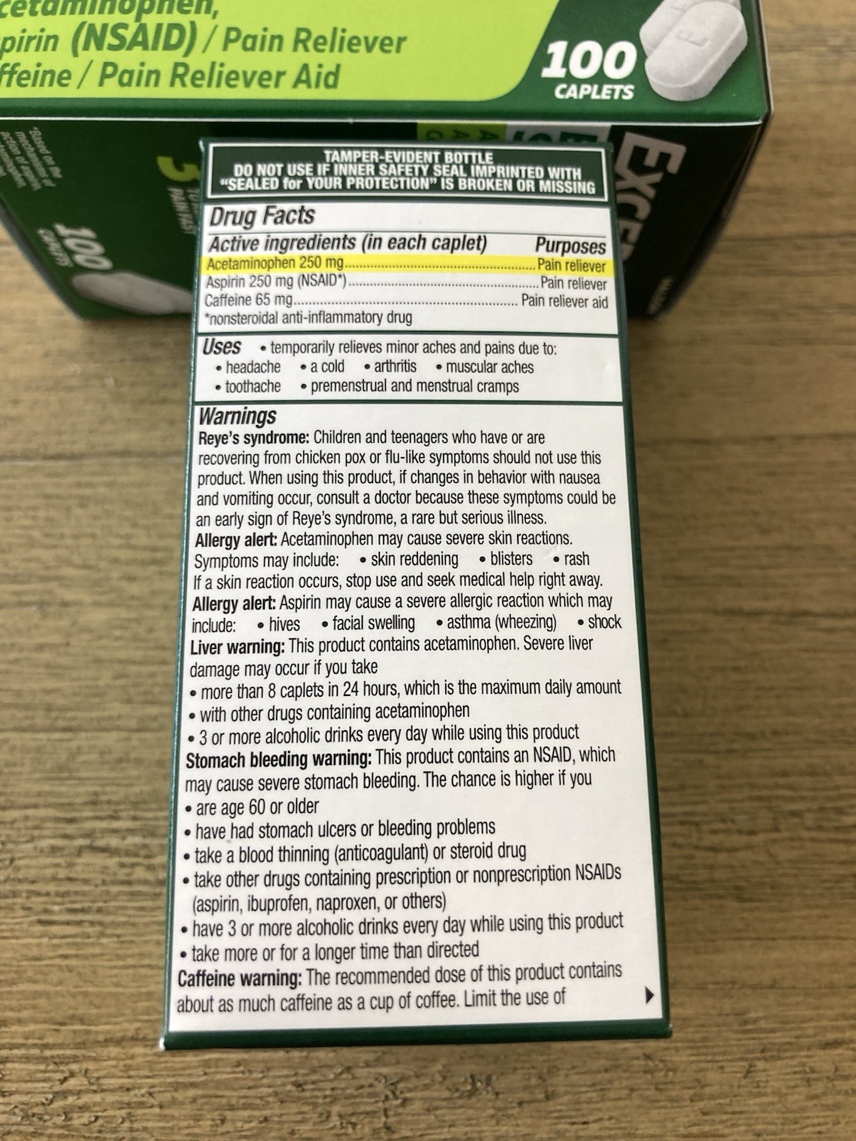 2 Excedrin Extra Strength Headache Pain Reliever 100 Caplets Each Exp: 12-2028