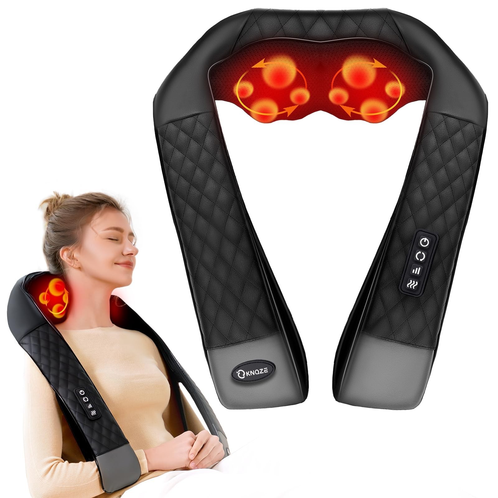 Deep Tissue Neck Massager with Heat – Ergonomic Pain Relief for Back & Legs, Ide