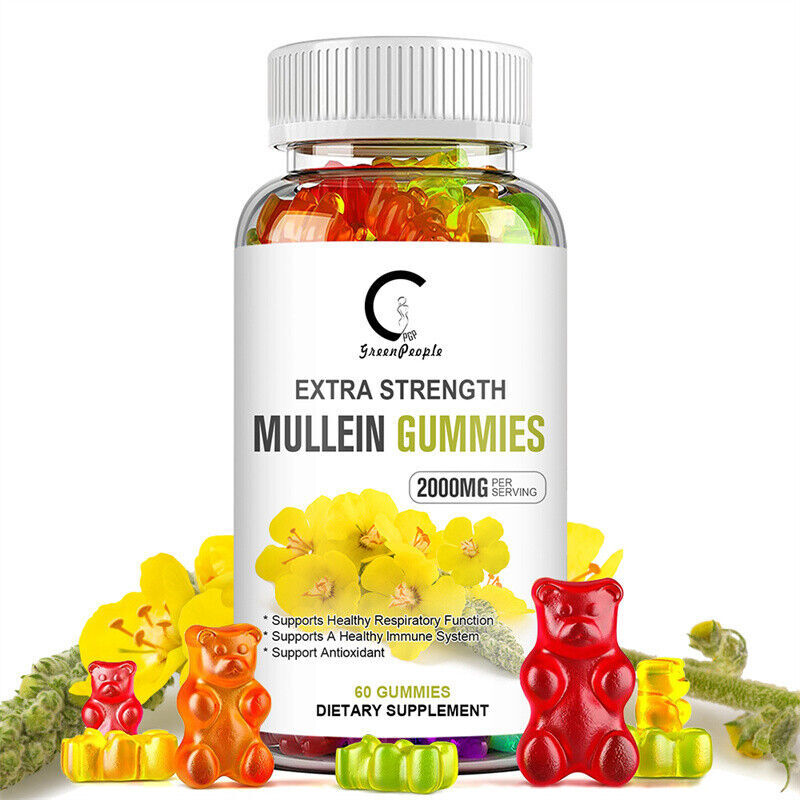 3pcs Organic Mullein Leaf Gummies 60PCS 2000mg,Herbal Natural Dietary Supplement