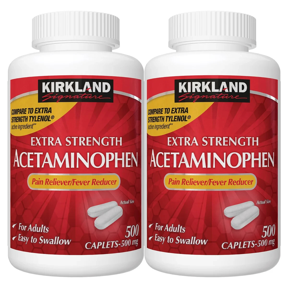 Kirkland Signature Extra Strength Acetaminophen 500mg, 1,000 Caplets, Ships Free