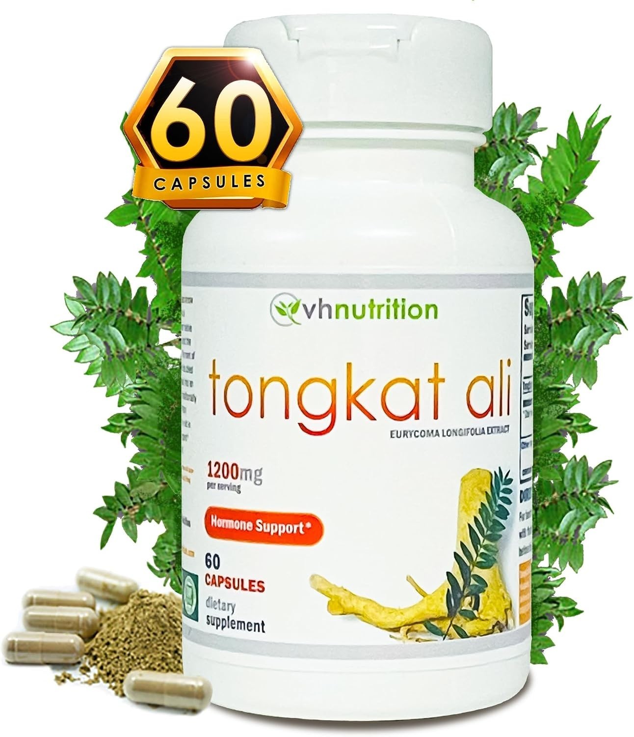 VH Nutrition Longjack Eurycoma Longifolia 1200mg 60 Capsules Factory Sealed