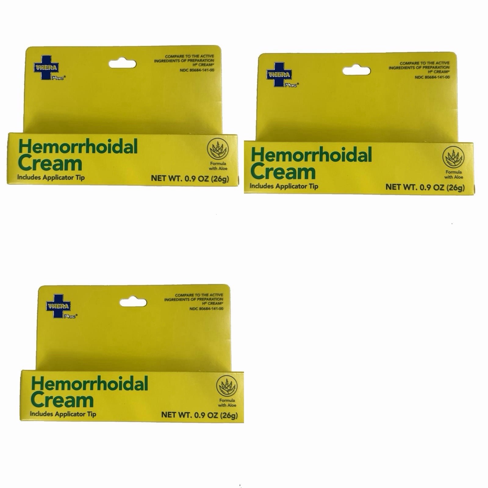 Thera Plus Crema Hemorroidal con Aloe y Aplicador 0.9 oz Pack 3 Units