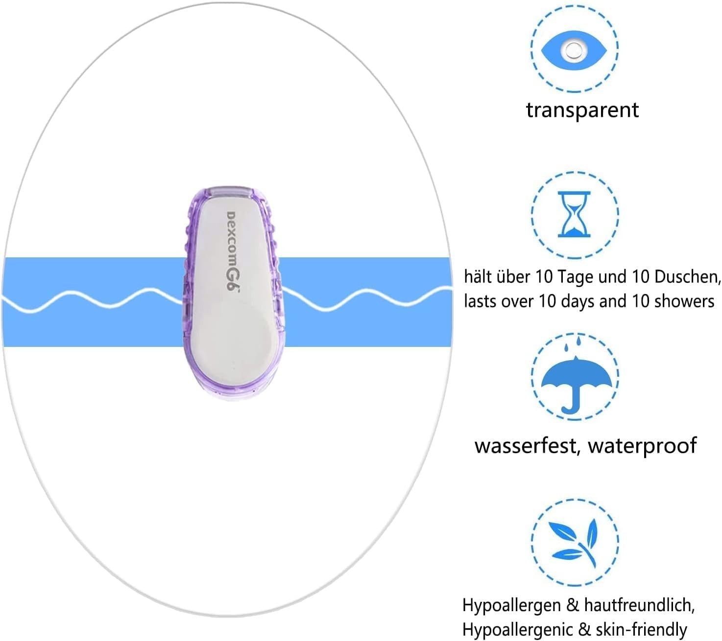 Ultra-Comfortable 20 Pack Dexcom G6 Waterproof Adhesive Patches – 10-14 Days Use