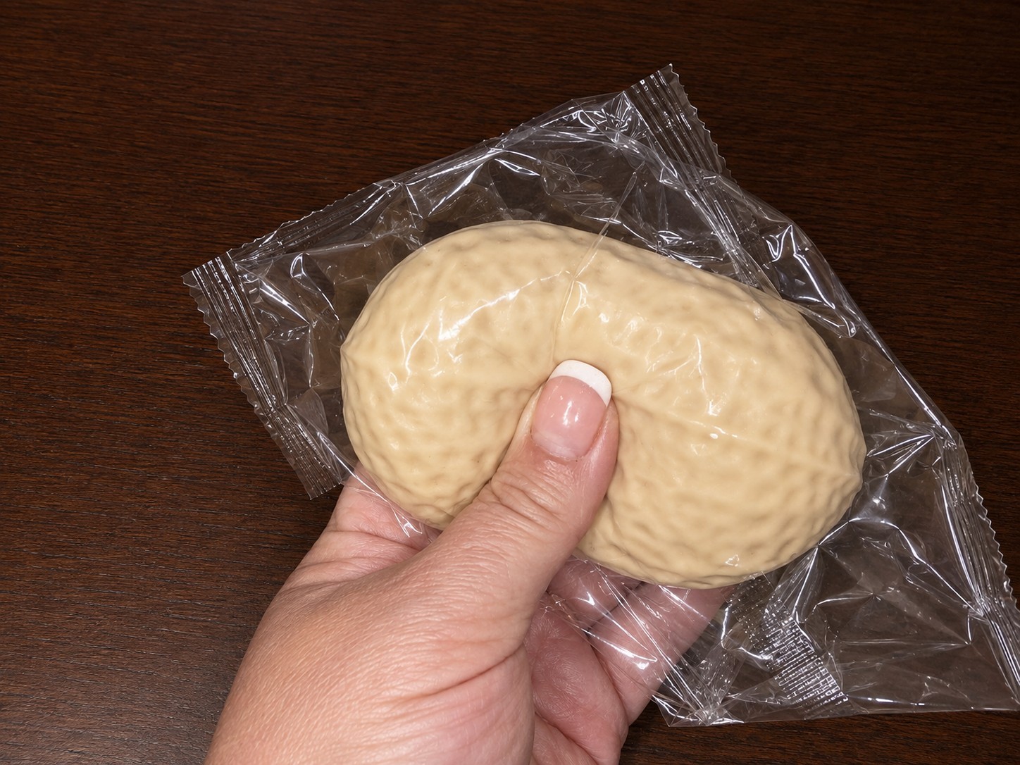 Beige Scented Foam Peanut Squeeze Ball, Squeezable Stress Reliever Toy
