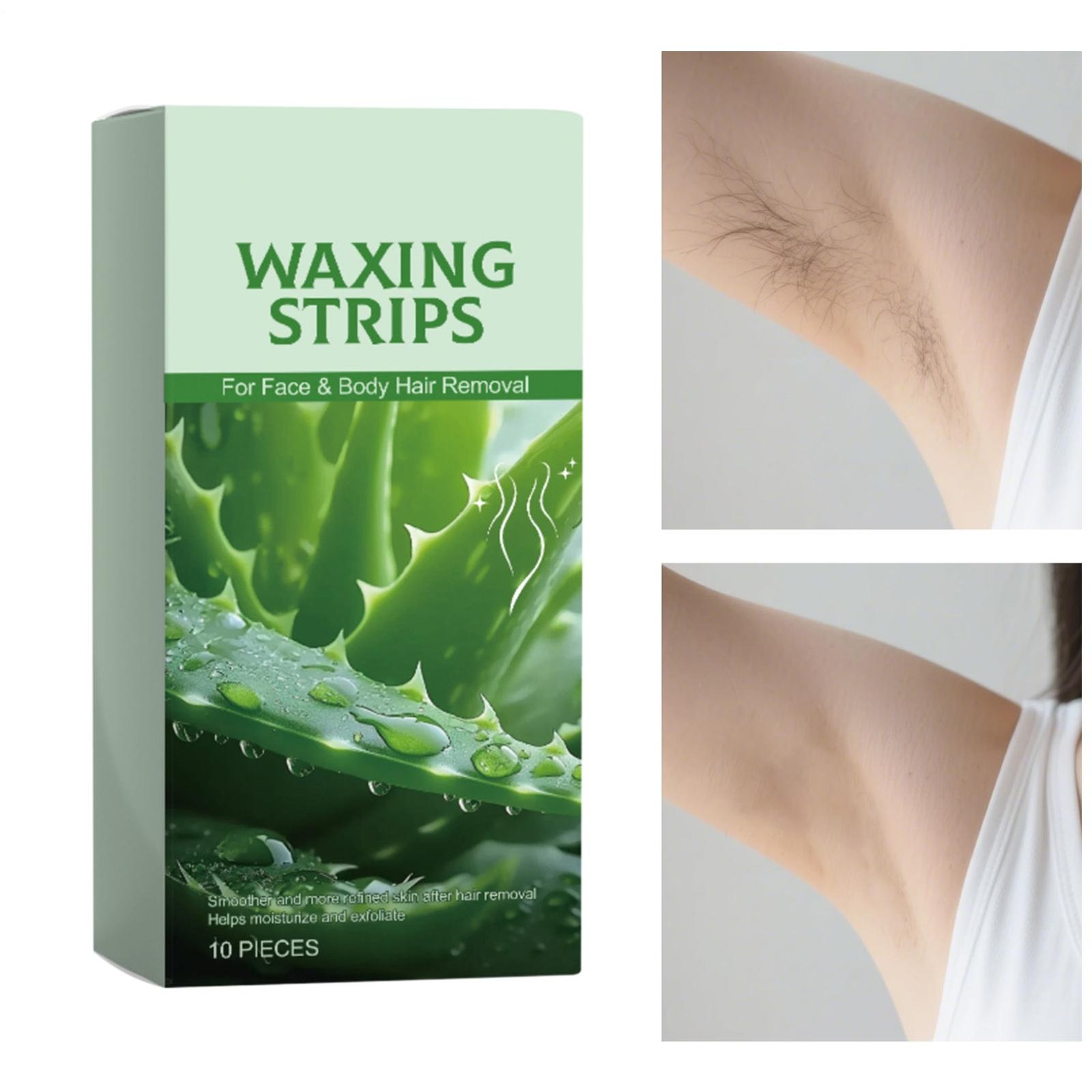 10PCS Hair Removal Paper for Leg Body Facial Depilatory Wax Strips