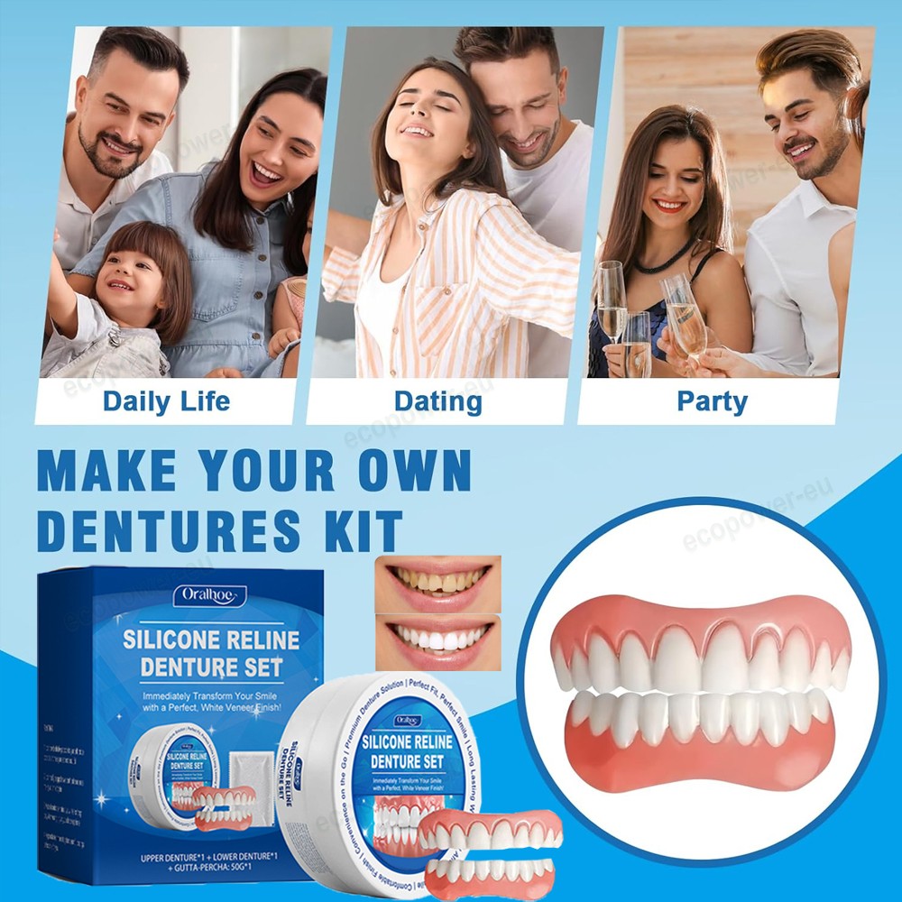 Denture Set For Men And Women Upper And Lower Denture False Teeth Personal
