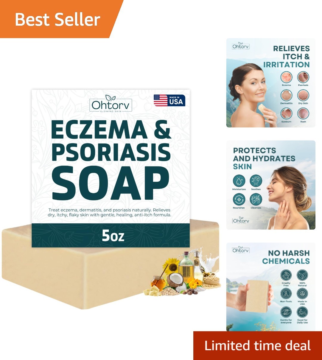 Unscented Goat Milk Soap Bar for Eczema Relief – Family-Friendly Skin Care